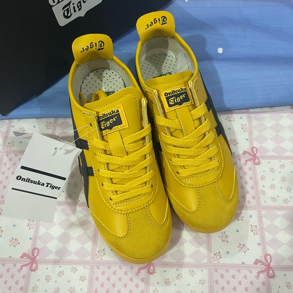 Onitsuka Tiger by Asics Sneakers - Yellow with Black Stripes - Picture 4 of 8
